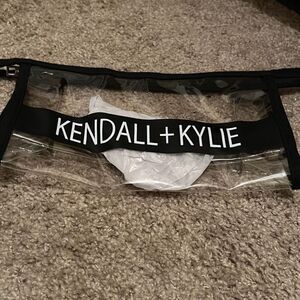 Kendall + Kylie Zip Top Makeup Bag Clear Cosmetic Travel Kardashian Jenner New